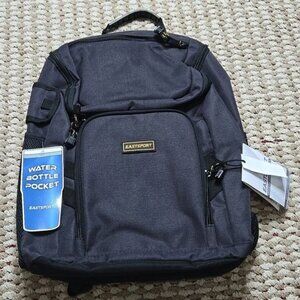 Eastsport Prince Top Loader Black Backpack 17 3/4" Water Bottle Pocket